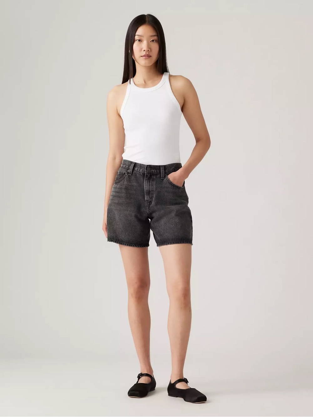 Levi’s black high rise loose denim shorts - brand new with tags